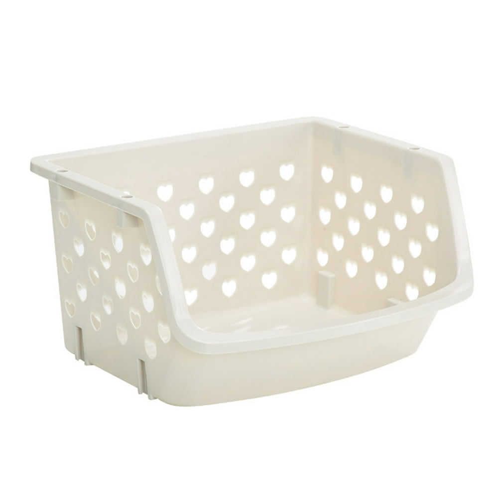 LEEYNEER Plastic Stackable Storage Bins for Pantry  Closet Organizer Plastic Bins Snack Organizer for Pantry Fruit and Vegetable Basket for Kitchen  Garage  Kid Room Toy Organizers and St