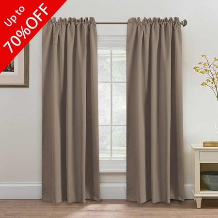 blackout thermal insulated curtains / drapes, back tab / rod pocket