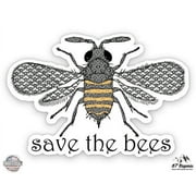 Save the Bees - 3" Vinyl Sticker - For Car Laptop I-Pad Phone Helmet Hard Hat - Waterproof Decal