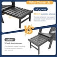 thumbnail image 4 of Folding Adirondack Chair with Ottoman, Adjustable Backrest Plastic HDPE Adirondack Chairs w/4 in 1 Cup Holder Tray, Black, 4 of 10