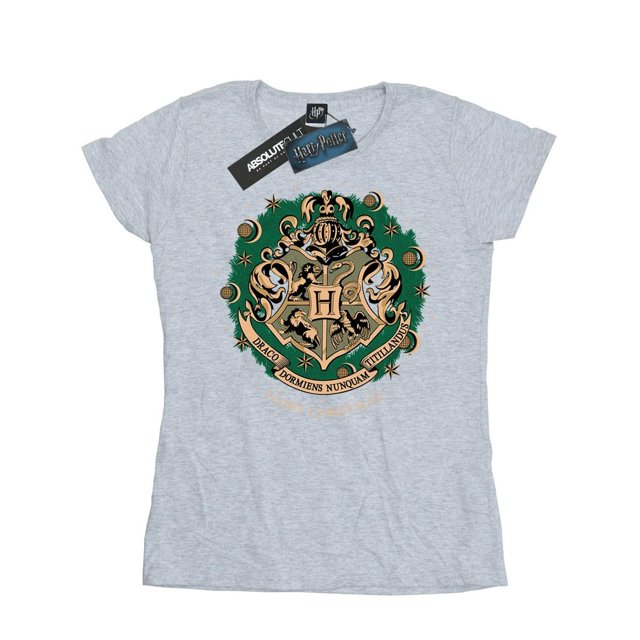 Harry Potter Womens Christmas Wreath Cotton T-Shirt