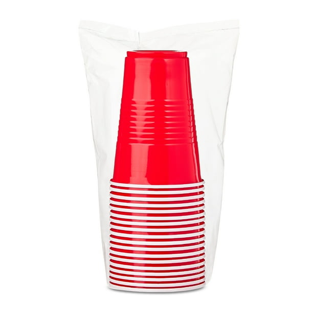 Plastic Disposable Party Cups, Ruby Red, 16 oz, 18 Pieces, by Way To Celebrate
