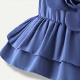 thumbnail image 5 of TOWED22 Toddler Girl Summer Clothes 2 Piece Outfit Sleeveless Lace Trim Crop Top Wide Leg Pants Baby Outfits(Blue,5-6 Y), 5 of 9
