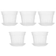 thumbnail image 2 of 4 Inch 5 Pack Orchid Pots With Holes And Saucers Clear Plastic Orchid-Pots, 2 of 5