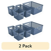 (2 pack) Mainstays 4-Piece Blue Decorative Storage Basket Set