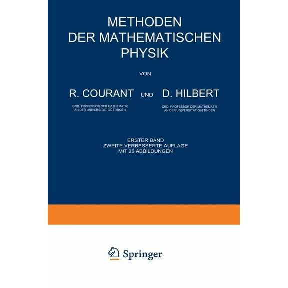 Methoden Der Mathematischen Physik: Erster Band, (Paperback)