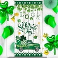 thumbnail image 3 of LUODU 6x3 Ft Happy Irish Day Door Cover Cute Cat Door Decoration Kitty with Green Hat Scarf Spring Door Banners Saint Day Party Decors Irish Day Outdoor Party for House, 3 of 5