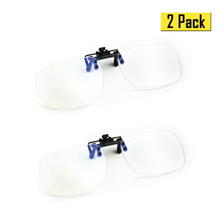 (2 Pack)Cyxus Clip-On Clear Lens Blue Light Filter for Anti Eye Fatigue, Unisex(Men/Women) Eyewear