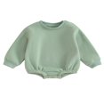 thumbnail image 1 of Combinaison pour Bébé Garçon Fille en Molleton, Chandail à Col Rond, Combinaison, Uni, Manches Longues, Chandail Bouffant, Cache-Couche, Tenue d'Automne Hiver, 1 of 9