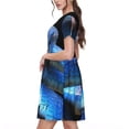 thumbnail image 2 of Kdxio Robe T-Shirt Décontractée pour Femmes Imprimé Serpent Viper Bleu Manches Courtes d'Été avec Poches, 2 of 6