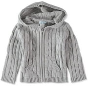 Baby Dove Hood Cable Zip Sweater Grey 18 Months