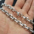 thumbnail image 3 of 2.5-10mm Men Unisex Chain Silver Tone Stainless Steel Rolo Link Necklace 18-36'', 3 of 6