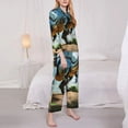 thumbnail image 3 of Goofa Lake Forest Dinosaur A Printed Women’s 2 Piece Pajama Set Super,Pajamas Women's Long Sleeve Sleepwear Soft Button Down Loungewear Pjs Lounge Set Nightwear-Large, 3 of 9