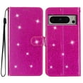 thumbnail image 6 of For Google Pixel 8 Pro Wallet Case Bling Shiny Premium PU Leather with RFID Blocking Card Slots Holder Magnetic Flip Kickstand Shockproof Wrist Strap Cover For Google Pixel 8 Pro, Rose, 6 of 7