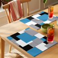 thumbnail image 4 of Abstract Geometric Placemats Set of 4 Mid Century Blue Place Mats Table Mats Kitchen Dining Home Outdoor Party Table Decoration, 4 of 9