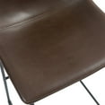 thumbnail image 5 of Set of 2 Adan Iron Frame Dark Brown Faux Leather Bar Stool, 5 of 9