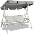 thumbnail image 3 of Topcobe 3-Person Outdoor Swing Glider Lounge Chair w/ Adjustable Canopy - Grey, 3 of 8