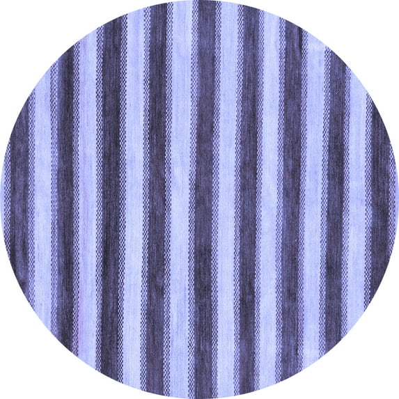 Ahgly Company Indoor Round Abstract Blue Modern Area Rugs, 4' Round