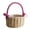 Pink, variant on Rattan Woven Handled Basket, Rustic Wedding Decor, Living Room Flower Arrangement & Storage, Wicker Storage Basket-Natural