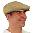 thumbnail image 2 of Flat Newsboy Traditional Golf Cap: 'Par 3' - Mens - Solid - Khaki - Microfiber, 2 of 4