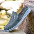 thumbnail image 6 of Fashion All Season Men Casual Shoes Flat Bottom Round Toe Non Cloth Shoes Solid Color Comfortable Elastic And Shallow Mouth 7.5 Grey, 6 of 6