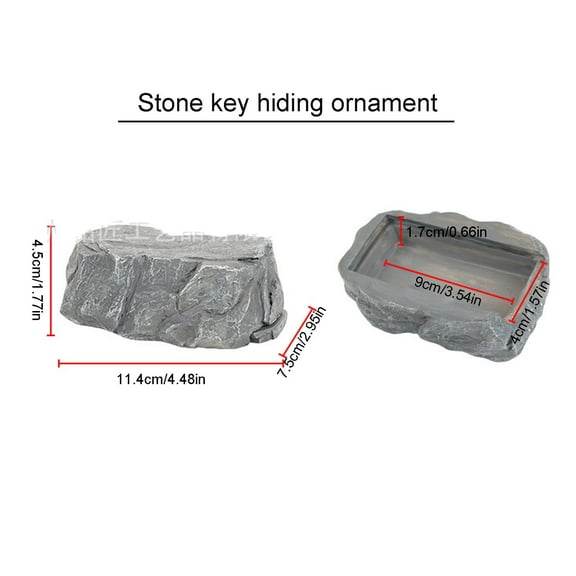 Key Storage Box, Outdoor Key Safe, Hidden Stone Key Holder for Garden and Patio, Weather Resistant Durable Resin Material, Camouflaged Design, Compact Secure Storage