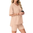 thumbnail image 5 of Cueply 2 Piece Sets for Women Summer Outfits Lounge Set Casual Matching Clothing Oversized T-Shirt Biker Shorts, 5 of 7