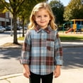 thumbnail image 6 of Falkdiz Boys Long Sleeve Shirts Warm Winter Button Up Plaid Outdoor Casual Stylish Tops for Boys Collar,Light Blue,Size: 2-3, 6 of 8