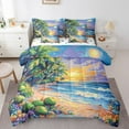thumbnail image 1 of Erosebridal Beach Ocean Bedding Sets King Size, Tropic Tree Comforter Sets with Sheets, Watermelon Decor, Reversible 7 Pieces, 1 of 1