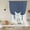 Blue, variant on Sage Green Geometric Tie Up Curtains 45 Inches Long, Kitchen Window Curtains Over Sink, Minimalism Solid Color Striped Lines Small Window Curtains Shade Balloon Curtains Valances for Bedroom 34"x45"