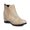 Beige, variant on Lovskoo 2024 Dressy Ankle Boots for Women Faux Suede Invisible Height Increasing Elevator Shoes Wedge Round Toe Slip On Vintage Western Booties Brown