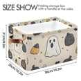 thumbnail image 4 of Yayeee 2 Pack Canvas Storage Basket with Handles for Shelves Fabric Bins Closet Organizer, Halloween Black Pumpkins, 4 of 8