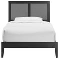thumbnail image 5 of Sirocco Rattan and Wood Twin Platform Bed in Black, 5 of 10