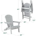thumbnail image 2 of Wubio  Folding Adirondack Chair Outdoor Wooden Accent Furniture Fire Pit Lounge Chairs for Yard, Garden, Patio w/ 350lb Weight Capacity - Slate Gray, 2 of 8