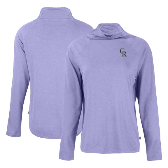 Women's Cutter & Buck Purple Colorado Rockies  Coastline Epic Comfort Eco Recycled Funnel Neck Raglan Pullover Top