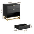 thumbnail image 5 of Nightstand with 3 Storage Drawer, Modern Bedside Table with Golden Base & Handle, 5 of 6