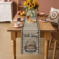 thumbnail image 2 of Spring Flower Table Runner 70 Inches, Farmhouse Vintage Truck Black Plaid Wood Grain Bed Runner Dresser Scarves Tabletop for Indoor Outdoor Parties/Ceremony/Banquet, 13" x 70", 2 of 8