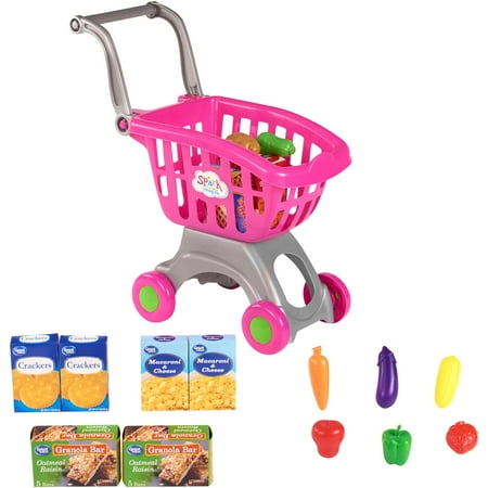 Spark. create. image shopping cart & food play set, pink, designed for ages 2 and