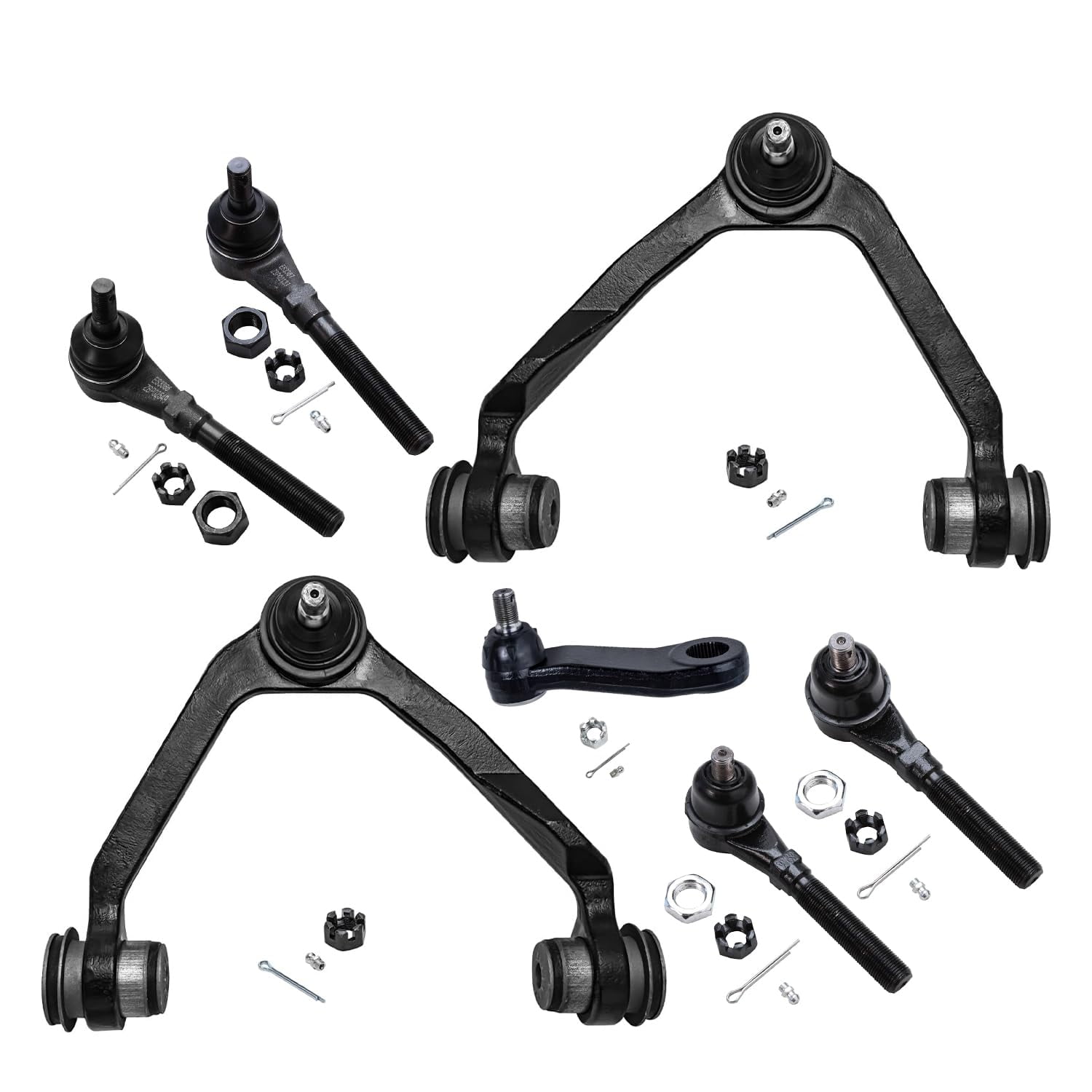 Detroit Axle - Front End 11pc Suspension Kit for Ford F-150 F-250 Expedition Navigator, 2 Upper Control Arms, 2 Lower Ball Joints, 4 Tie Rods, 2 Sway Bars, 1 Pitman Arm Replacement