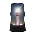 thumbnail image 5 of Fotbe Peggy's Cove Lighthouse Pattern Men's Quick Dry Workout Tank Top Gym Muscle Tee Fitness Bodybuilding Sleeveless T Shirt Breathable Workout Shirt-Medium, 5 of 9