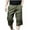 Olive Green, variant on Men's Capris Pants Solid Color Multi Pocket Workwear With Elastic Waist Button Shorts Olive Green