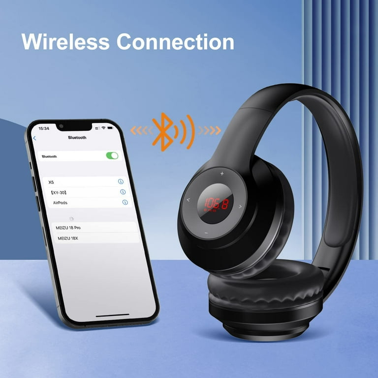 Bluetooth headphones with mic and fm radio hotsell