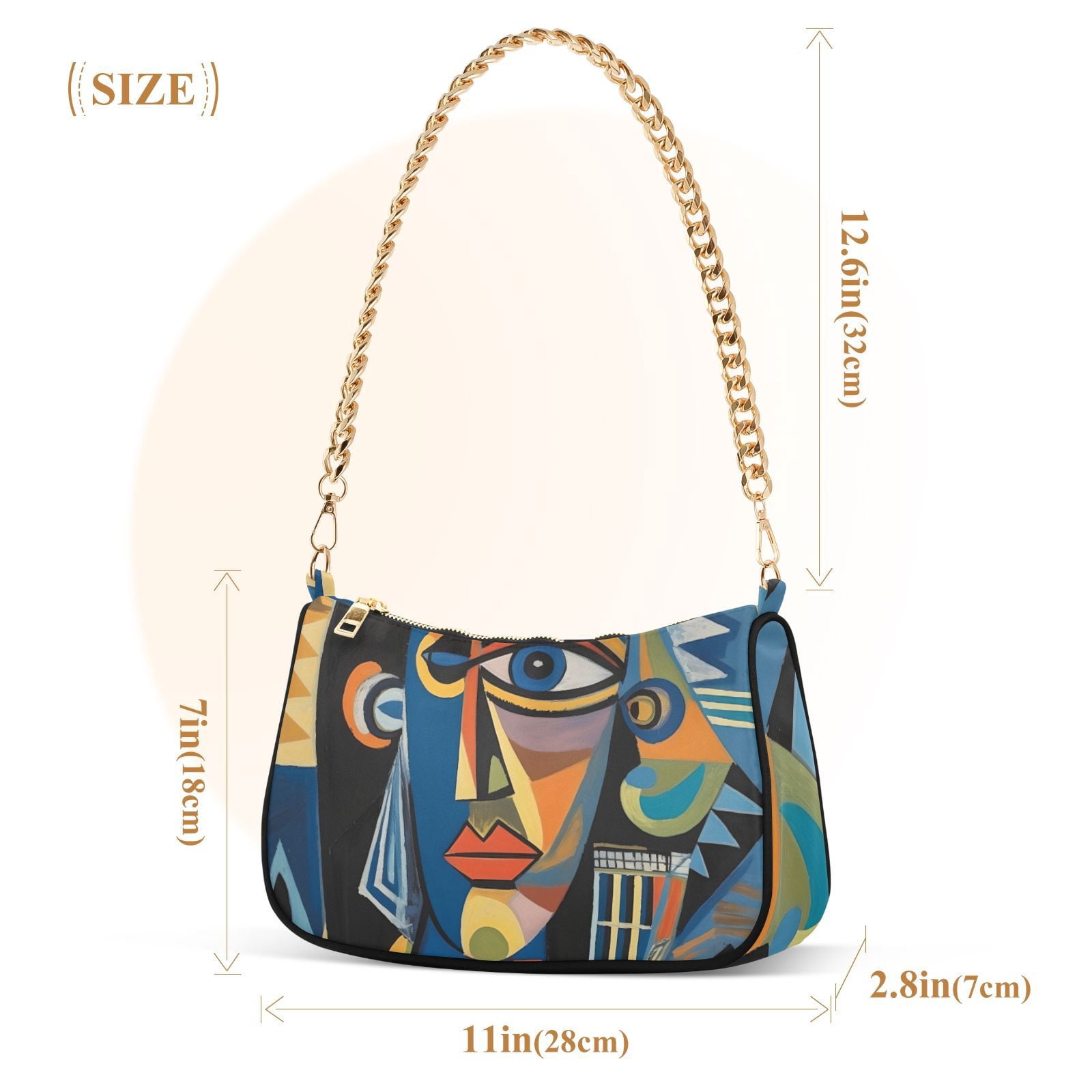 Woman Face AbstractWomen Small Shoulder Bag Crossbody Tote Hobo Bags Purse Clutch Handbags with Chain Strap for Women