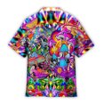 thumbnail image 3 of Camisa de manga corta con cuello abatible y botones para hombre, personalizada, de verano, con estampado 3D de setas de colores, para vacaciones, playa, 2024, 3 of 5