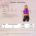 thumbnail image 5 of Yeahdor Womens Shiny Metallic Faux Leather Crop Top Sleeveless Club Dance Tank Top Vest Gold-A 16, 5 of 5