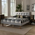 thumbnail image 6 of Bowery Hill Gray Upholstered Wood Queen Size Platform Bed, 6 of 10