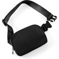 thumbnail image 1 of Unisex Mini Belt Bag with Adjustable Strap Small Waist Pouch for Workout Shopping Traveling Hiking, Black, 1 of 6