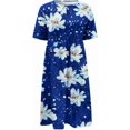 thumbnail image 5 of Robes de Printemps pour Femmes Décontractées Manches 3/4 Longue Robe Évasée Basique Plage Vacances Travail Maxi Robe 2025, 5 of 5