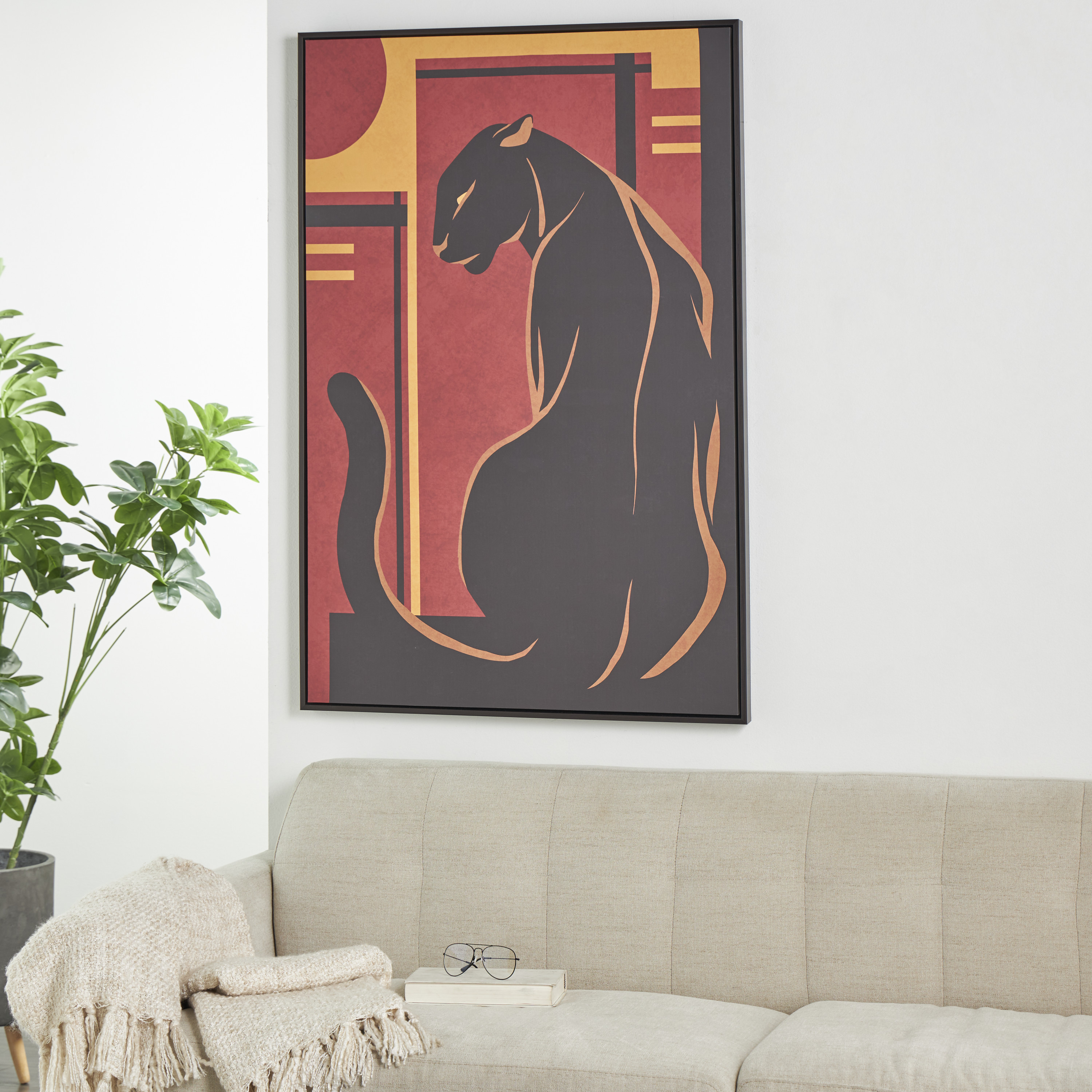 33" x 49" Leopard Framed Wall Art, by DecMode