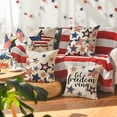 thumbnail image 4 of Sm:)e Stars and Stripes Let Freedom Ring 4th of July Throw Pillow Cover 18x18 Inch Set of 4, Polyester Patriotic Outdoor Pillow Case for Sofa Couch, 4 of 6